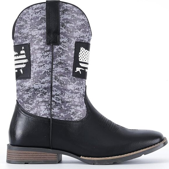 Cowboy Boots Men Square Toe Western Boot Durable Classic Fashionable Embroidered main image 5